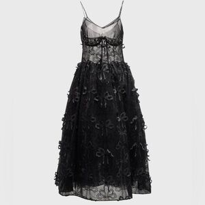 Simone Rocha Bow Sequin Embroidered Sheer Tutu Midi Dress